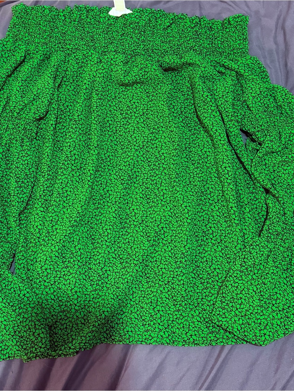 MICHAEL Michael Kors Green Off-Shoulder Floral Blouse